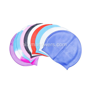 कस्टम रंग निविड़ अंधकार सिलिकॉन कान संरक्षण तैरना टोपी